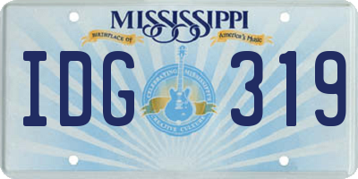 MS license plate IDG319