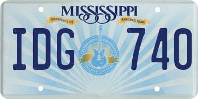 MS license plate IDG740