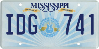 MS license plate IDG741
