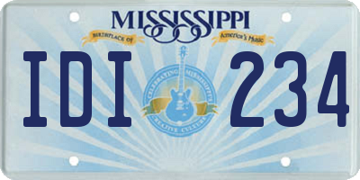 MS license plate IDI234