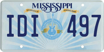MS license plate IDI497