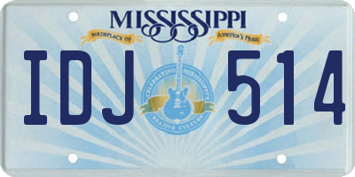 MS license plate IDJ514