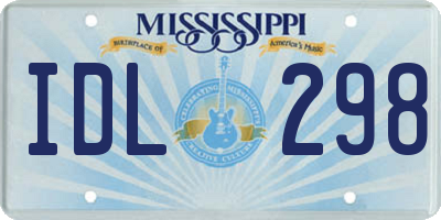 MS license plate IDL298