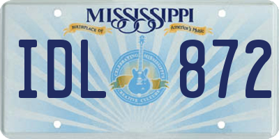 MS license plate IDL872