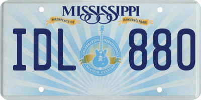 MS license plate IDL880