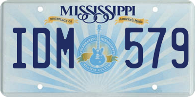 MS license plate IDM579