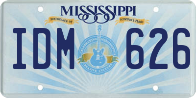 MS license plate IDM626