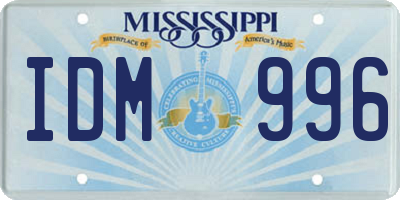 MS license plate IDM996