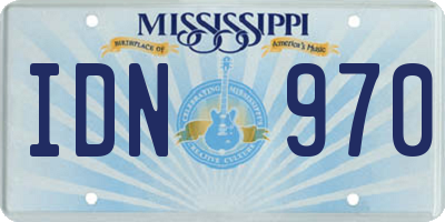 MS license plate IDN970