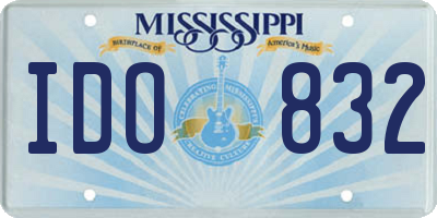 MS license plate IDO832