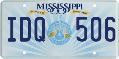 MS license plate IDQ506