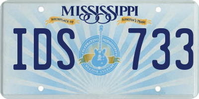 MS license plate IDS733