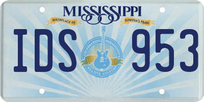 MS license plate IDS953