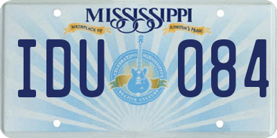 MS license plate IDU084