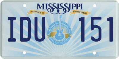 MS license plate IDU151