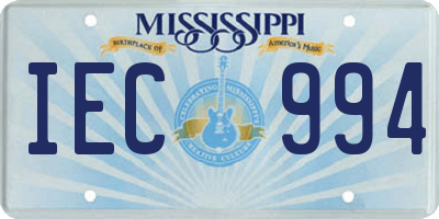 MS license plate IEC994