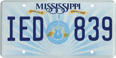 MS license plate IED839