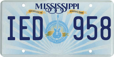 MS license plate IED958