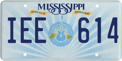 MS license plate IEE614