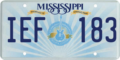 MS license plate IEF183