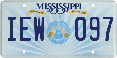 MS license plate IEW097