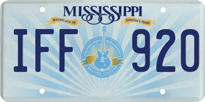MS license plate IFF920