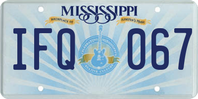 MS license plate IFQ067
