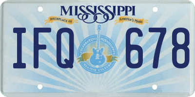 MS license plate IFQ678