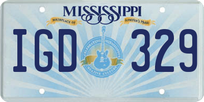 MS license plate IGD329