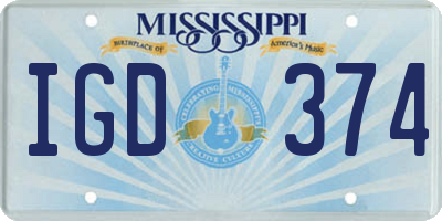 MS license plate IGD374