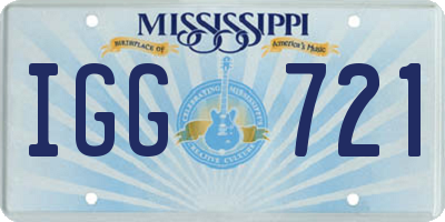 MS license plate IGG721