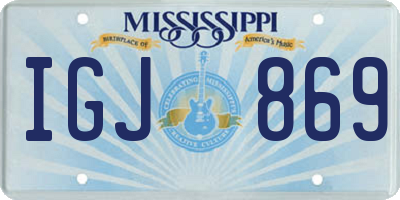 MS license plate IGJ869