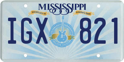 MS license plate IGX821