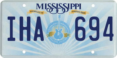 MS license plate IHA694