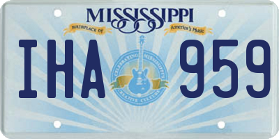 MS license plate IHA959