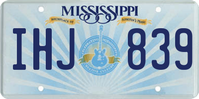 MS license plate IHJ839