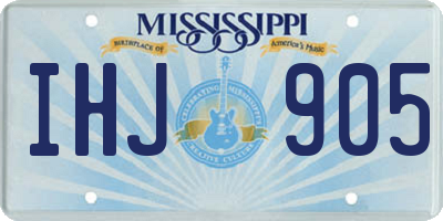 MS license plate IHJ905
