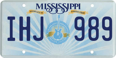 MS license plate IHJ989