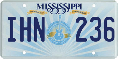 MS license plate IHN236