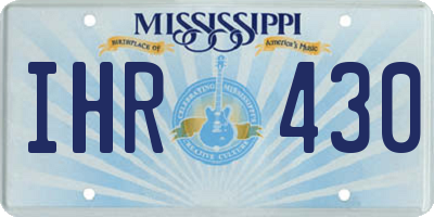 MS license plate IHR430
