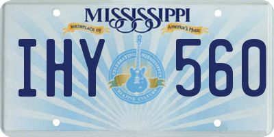 MS license plate IHY560