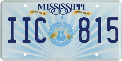 MS license plate IIC815
