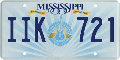 MS license plate IIK721
