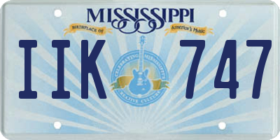 MS license plate IIK747