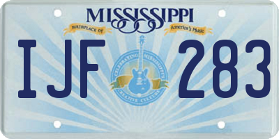 MS license plate IJF283