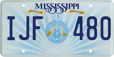 MS license plate IJF480