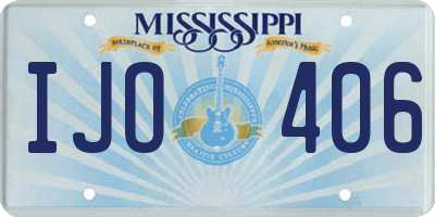 MS license plate IJO406
