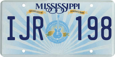 MS license plate IJR198