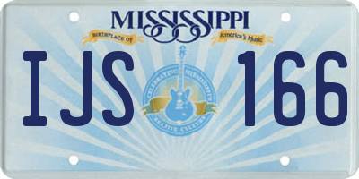 MS license plate IJS166