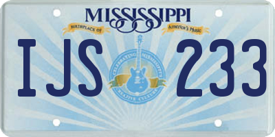 MS license plate IJS233